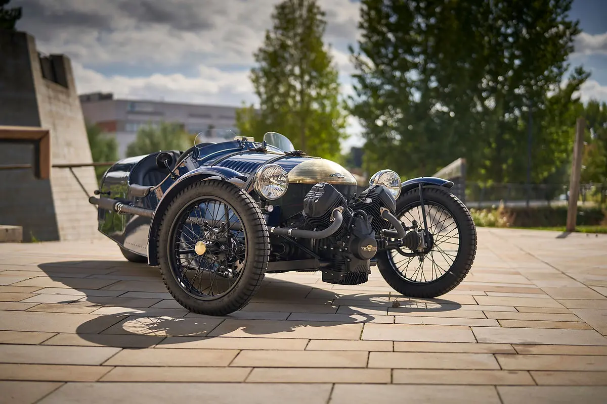 Pembleton V-Sport fitted with our standard 744cc Moto Guzzi V-Twin engine. Pictured here outside the Hive, Worcester, Worcestershire